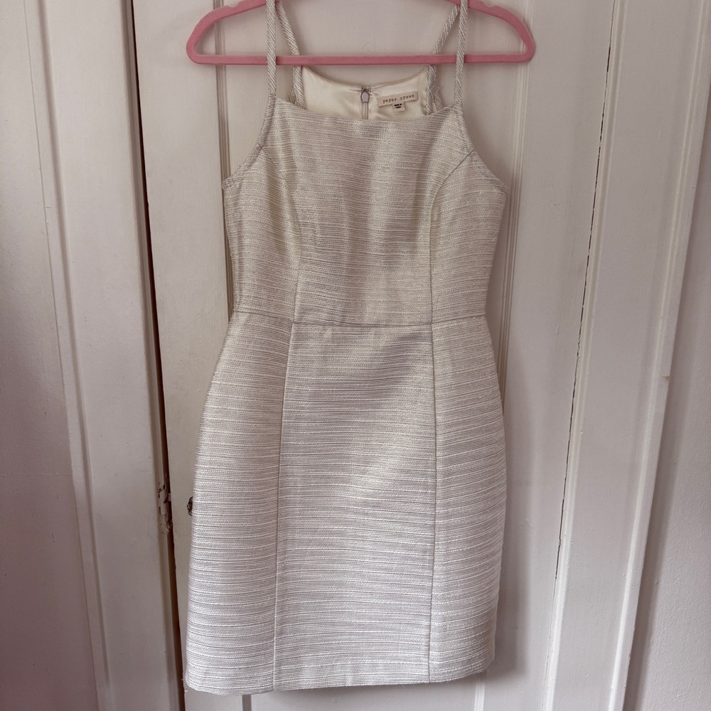 Paper Crown Anthropologie Ivory Sheath Dress Size 6 Excellent Condition